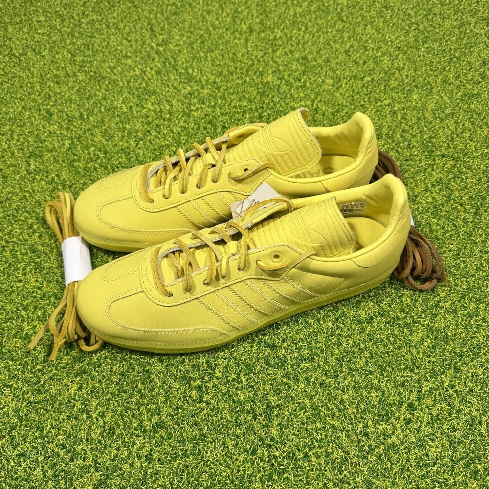 Adidas Pharrell Williams x Samba Human Race Size 11 Leather Yellow IE7292 Laces